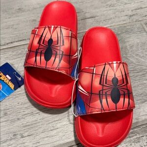 Spider-Man Kids Red Slide Sandals Boys Size 2 NWT